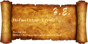 Hofmeister Ernő névjegykártya