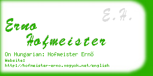 erno hofmeister business card
