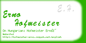 erno hofmeister business card